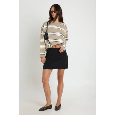 boohoo Dames Tall Basic Geweven Minirok | Zwart | Maat: 36