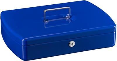 Blauwe Geldcassette met Muntcassette en Steeksleutelslot voor Thuis en Kantoor