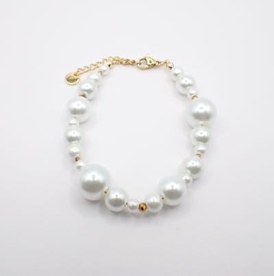 Colure® armband glasparels met facet kraaltjes goud
