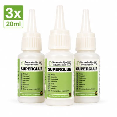 Secondelijm industrie kwaliteit dun 3x 20 gram - Snel lijmen - alleslijm
