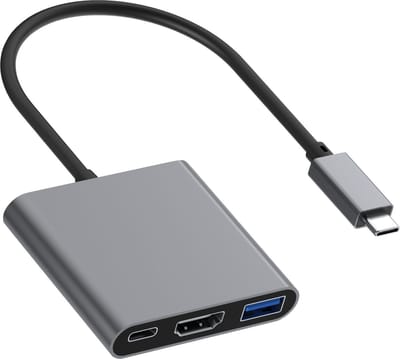 longziming - USB C naar HDMI Adapter - 3 in 1 - 4K HDMI - USB 3.0 - USB-C Opladen - Multiport Adapter
