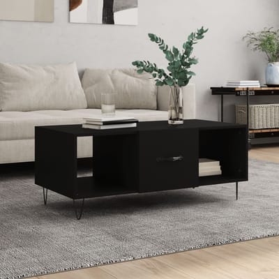 vidaXL - Salontafel - 102x50x40 - cm - bewerkt - hout - zwart