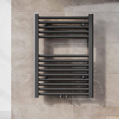 Luxe Badkamerradiator 50x70 cm Antraciet met Middenaansluiting - 456 Watt Handdoekwarmer