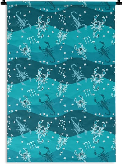 Wandkleed - Wanddoek - Schorpioen - Zodiac - Patroon - 120x180 cm - Wandtapijt