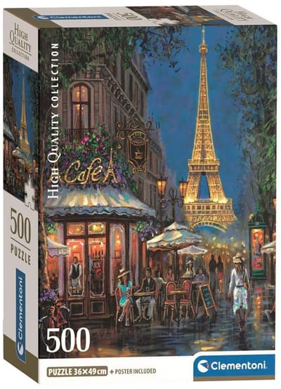 Clementoni - Puzzel - 500 Stukjes - Nacht in het Eiffel CafÃ© - Puzzel Voor Volwassenen - High Quality Collection
