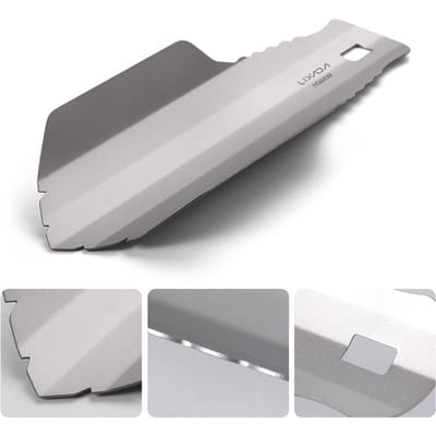 Lixada Titanium Tuin Hand Schep Outdoor Kamperen Wandelen Backpacken Troffel met Clip Small shovel
