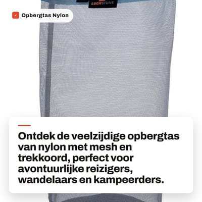 Dailygoods- Opbergtas Ultralicht - Nylon/Mesh - Trekkoord - Duurzaam - Sterk - 5 Maten - Opbergzak