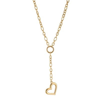 Michelle Bijou - Y ketting met hartje - Stainless steel - Nikkel free - 40+5 cm