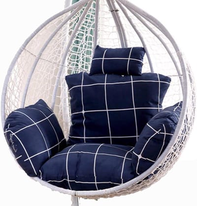 Schommelmand Kussen - Hangstoel Vervanging - Comfortabel Ontspannen - 15 Cm Dikke Vulling - Extra Groot Formaat - Lichtzwart