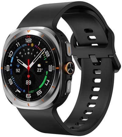 Siliconen bandje - geschikt voor Samsung Galaxy Watch Ultra (47mm) / Ultra 2025 (47mm) - gespsluiting - zwart