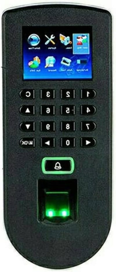 Toegangscontrole Systeem - Tijdregistratie Machine - Bedrijfsbeheer - Vingerafdruk en Kaart - 1500 Vingerafdrukken - Zwart