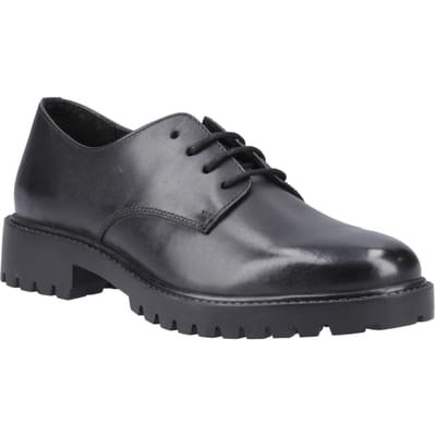 Hush Puppies Aubrey Lace Up Snr Meisjes Zwarte Derby Schoenen Van Leer
