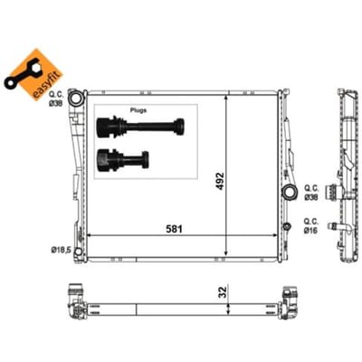 Radiator, motorkoeling NRF 53117