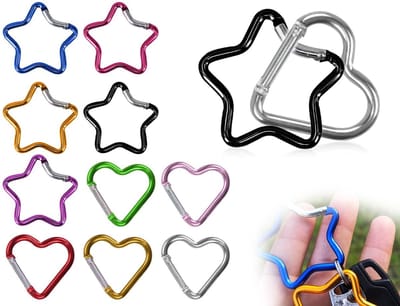 Dailygoods- Karabijnhaken 10 Stuks - Aluminium - Sleutelhanger - Doe het zelf Accessoires - Voor Wandelen/Sport/Kamperen - Kwaliteit Eerst - Sleutelhangers