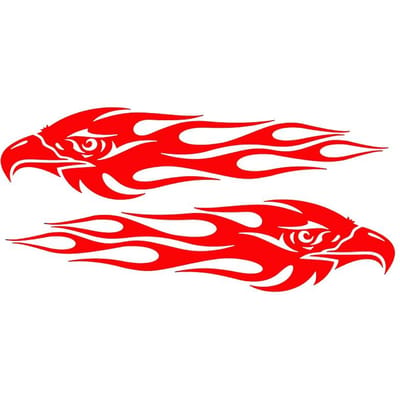 Auto Sticker Adelaar Vlam Sticker Motorfiets Beschermende Kras Sticker 20*5cm rood