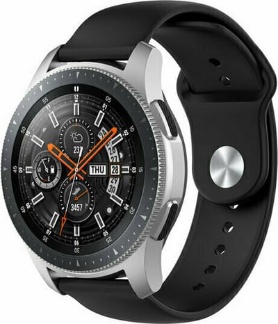 By Qubix - 22mm - Rubberen sportband - Zwart - geschikt voor Huawei Watch 3 / 4 / 5 (pro) - 46mm & geschikt voor Huawei Watch GT / GT 2 / GT 3 (pro) / GT 4 (pro) / GT 5 (pro) / GT 6 (pro) 46mm / Ultimate / Ultimate 2