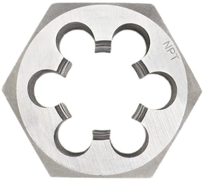 Dailygoods- Draadsnijmatrijs 3/8"-18 NPT - Zeshoekige Matrijs - Koolstofstaal - Handmatige Buisschroefdraad - Nauwkeurige Snede - Spaanverwijderingssleuven - Schroefdraadmatrijs