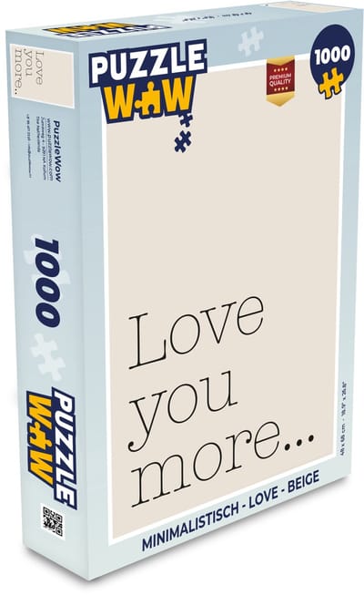 Puzzel Minimalistisch - Love - Beige - Legpuzzel - Puzzel 1000 stukjes volwassenen
