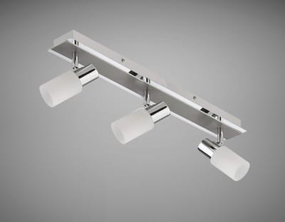 Trango 3-vlams plafondlamp 2007-38 chroomlook & ALU geborsteld *GRACE* incl. 3x G9 LED lampen 3.000K warm wit Badkamerlamp, gangverlichting, keukenverlichting, plafondlamp met draaibare spot