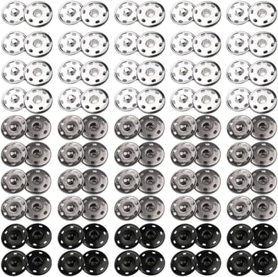 50 Stuks Metaal Drukknopen voor Kleding, Handwerken en Tassen - Verborgen Snap Fasteners 12mm voor Reparatie en Creatieve Projecten