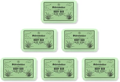 Störtebekker® Body Bar Aloë vera - Plasticvrije Vaste Zeep & Douchegel Heren - Natuurlijke & Duurzame Lichaamsverzorging - Vegan Bodywash met Sheaboter - 120g