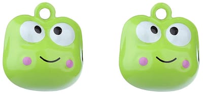 2 belletjes kikker - kikkertjes - rinkelende bellen - 2x bel - frog bel - 18 x 18mm - dierenmotief - dierenbel - sleutelhanger