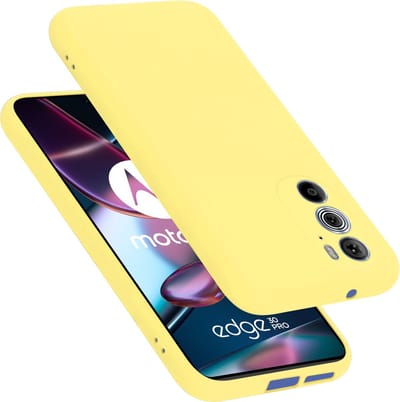 Cadorabo Hoesje geschikt voor Motorola EDGE 30 PRO / EDGE+ in LIQUID GEEL - Beschermhoes gemaakt van flexibel TPU silicone Case Cover