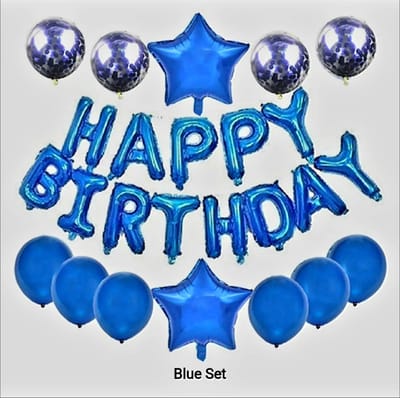 Happy Birthday Ballonnen Set/ Blauw/ 14 Delig/ Gelukkige Verjaardag/ Ballon/Party Decoratie Set/ Verjaardag Versiering Pakket/ Folieballon/ Verjaardagsfeestje Decoratie Set/ Luxe Complete Set/ Verjaardag/ Kinderen en Volwassenen Feestje Set…1 Pakket