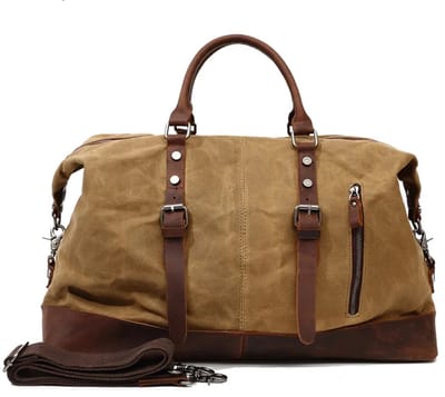 Reistas van canvas, geschikt als handbagage of weekendtas voor heren - bruin