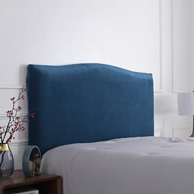 Effen kleur elastische Queen hoofdbordhoes zachte stofdichte hoofdbordhoes all-inclusive fluwelen hoofdbord wasbaar thuis hotel W120xH65-75cm
