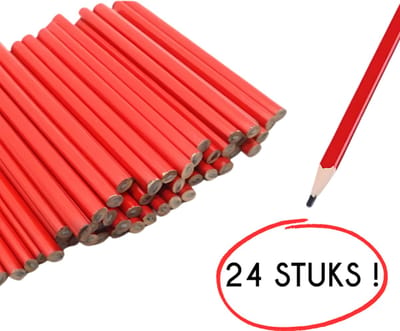 S4D® - Timmermanspotloden - Bouwpotloden - Markeringspotlood - Carpenter Pencil - 24 STUKS ! - Van Schets Naar Werkelijkheid, Creëer Jouw Meesterwerk !