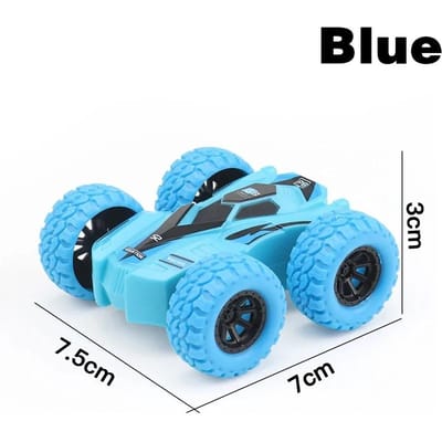 Voitures à bascule Jouets pour enfants Mini camion Rotatif à 360° Cascade Pousser et rouler Véhicule à friction Excellente idée cadeau d'anniversaire pour les garçons bleu