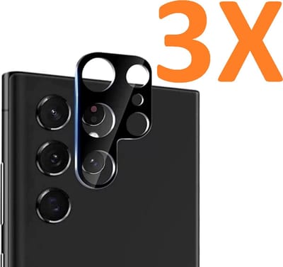 Camera Lens Glass Protector - beschermer Geschikt voor: Samsung Galaxy S23 Ultra - Zwart - 3x