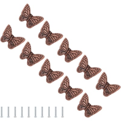 Poignée de Tiroir Étoile de Mer Papillon Alliage Trou Unique Style Moderne Tirage pour Tiroir Armoire Garde-Robe Red Antique Bronze