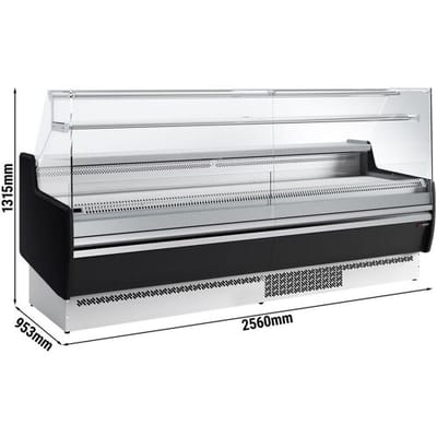 GGM Gastro Kühltheke - 2560mm - 1 Ablage - Frontblende schwarz Zilver / Zwart