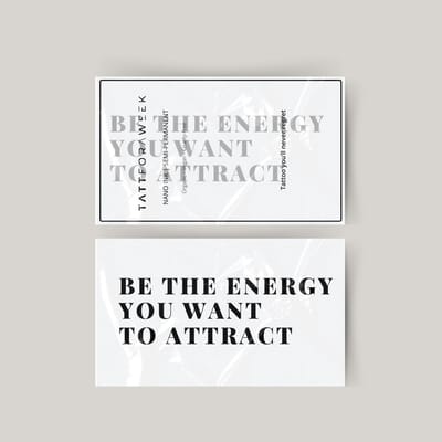 Tijdelijke tattoo be the energy you want to attract | Neptattoo volwassenen | Tijdelijke tattoo voor volwassenen | Temporary tattoo | Plaktattoos voor volwassenen | Neptattoos | Probeer zorgeloos een tattoo | tattforaweek