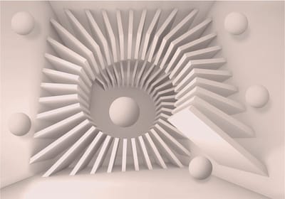 Fotobehangkoning - Behang - Vliesbehang - Fotobehang 3D Geometrie - Sand chamber - 400 x 280 cm