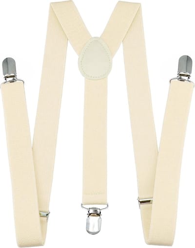 Fako Fashion - Heren Bretels - Dames Bretels - Effen - 100cm - Crème