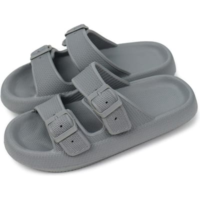 Zomer Mode Gespslippers Dikke Zool Antislip Buitenschoenen Strand Slippers Sandalen 43-44 gray