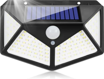Buitenlampen met Bewegingssensor en Zonne-energie | LED Verlichting voor Tuin, Balkon en Garage | IP65 Waterdicht