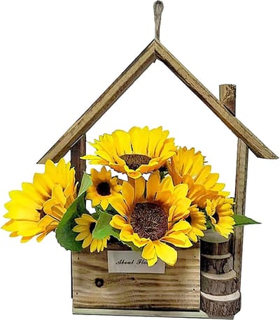 Famanu – Houten wandplantenbakken voor gedroogde bloemen en kunstplanten, moderne wanddecoratie in boho stijl