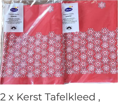 2 x Tafelkleed/ Tafellaken Kerstmis 84x 84 cm Duni, Rood, Wegwerp, Papier, Tafeldecoratie.