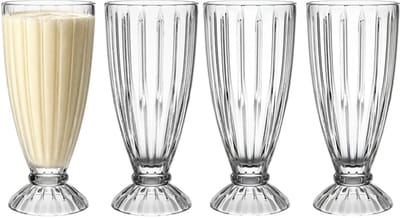 Alessandro ijscoupe Venice - 4x stuks - glas - kristal - 360 ml - 18 x 8 cm - ijs schaaltjes