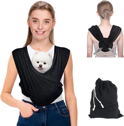 Handsfree Draagdoek voor Kleine Hond of Puppy tot 9 kg - Verstelbaar en Comfortabel