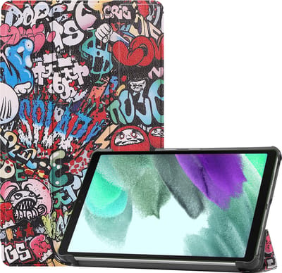 Hoesje Geschikt voor Samsung Galaxy Tab S6 Lite - Dun & Stevig - Trifold Bookcase - Hard Cover - Hardcover Book Case - Tablet Hoes - Graffity
