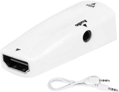 Dailygoody - HDMI Naar VGA Adapter - Mini DisplayPort Naar HDMI Converter - 1080P HD Multimedia Interface - Wit - Audiokabel Inclusief - Geschikt voor..