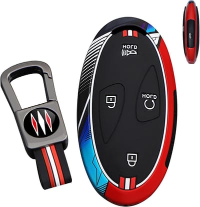 Silicone Sleutelcover voor Hyundai Tucson, Kona, Ioniq en meer - Beschermende Hoes voor Autosleutels, Geschikt voor 5 Sleutels, Rood, 2023-2025