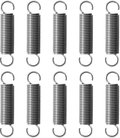 Trekveren Dubbele Haak - Spanveren RVS - Montage en Bevestiging - Roestvrij Staal 304 - 45 mm 10 Stuks - Zilverkleurig