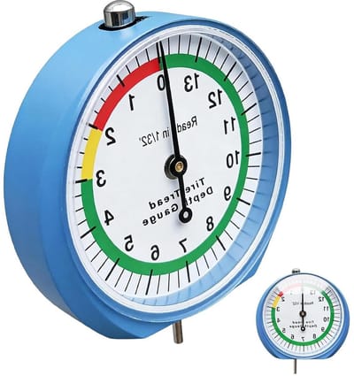 Bandenprofielmeter - Profielmeter - Veiligheid Inspectie - 1/32 Duim Aanwijzer - Compact Formaat - Zilver
