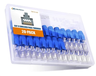 RJ45 Connectoren - Netwerk Pluggen - Netwerk Uitbreiden - Met Load Bar - 20 Stuks - Grijs